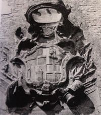 Escudo de Armas del Gran Maestre de la Soberana Orden de Malta Francisco Ximenez de Tejada y Eslava (1703-1775) en Funes. NavarraARCHIVO DE LOS MARQUESES DE XIMÉNEZ DE TEJADA. MADRID.