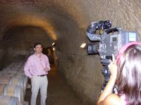 El fundador de XdT, Gonzalo Fernández de Navarrete González Valerio en el año 2005 durante la grabación de un Reportaje de la Televisión Española (TVE) en Ábalos, La Rioja.